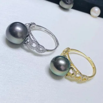 

925 Silver Pearl Ring Finger Ring Adjustable Resizable Ring Findings and Component Jewelry Parts Fittings Accessories