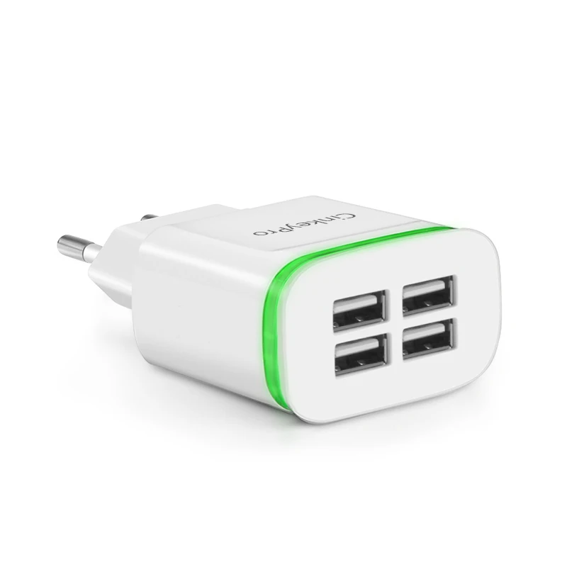 CinkeyPro 4 Порты USB Зарядное устройство 5 V/4A Смарт настенный адаптер мобильного телефона для передачи данных и зарядки устройства для iPhone iPad штепсельная вилка европейского стандарта - Тип штекера: 4-Ports White