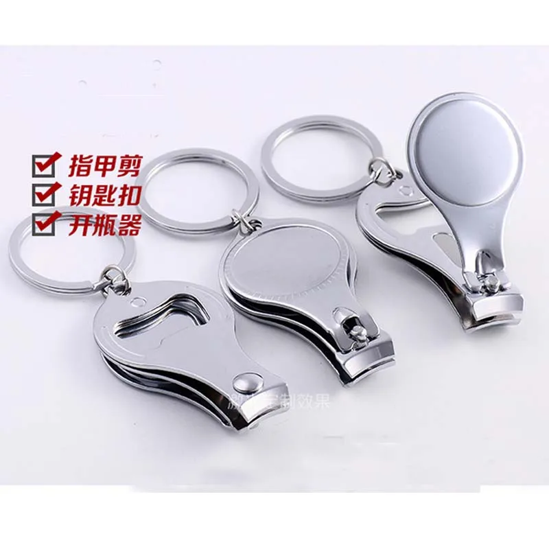 

1Pc Round Stainless Steel Big Large Heavy Duty Keychain Finger Toe Nail Beauty Care Tool Cutter Trimmer Clipper With Beer Opener