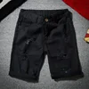 Men White Denim Shorts New Summer Men Holes Short Jeans Men Cotton stretches Casual Denim Shorts ► Photo 2/4