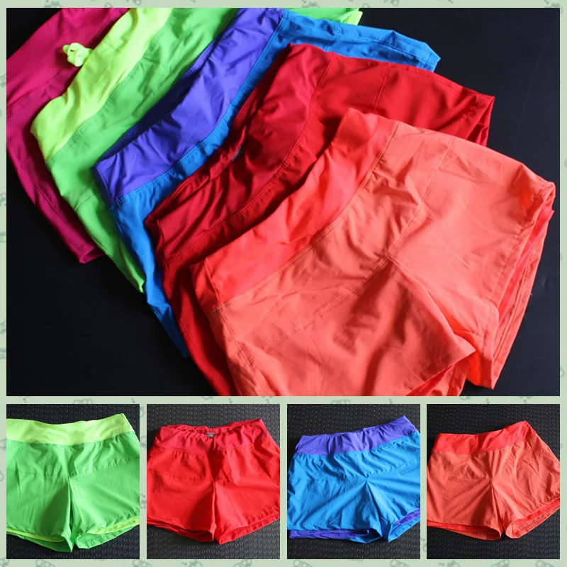 BESGO Йога Для женщин двойной Слои Цветные шорты Drawstring пот дышащий эластичный