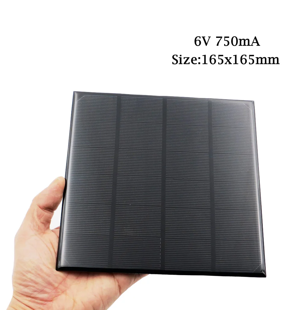6V 750mA DC Панели солнечные солнечных батарей 6V 100mA 167mA 183mA 333mA 500mA 583mA 750mA элемент для солнечной батареи для мобильного телефона портативное зарядное устройство - Цвет: 6V 750mA