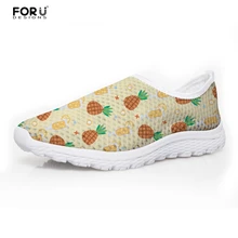 FORUDESIGNS/брендовая дизайнерская повседневная обувь на плоской подошве с рисунком ананаса для женщин; летние пляжные женские лоферы; женская обувь без застежки с сеткой