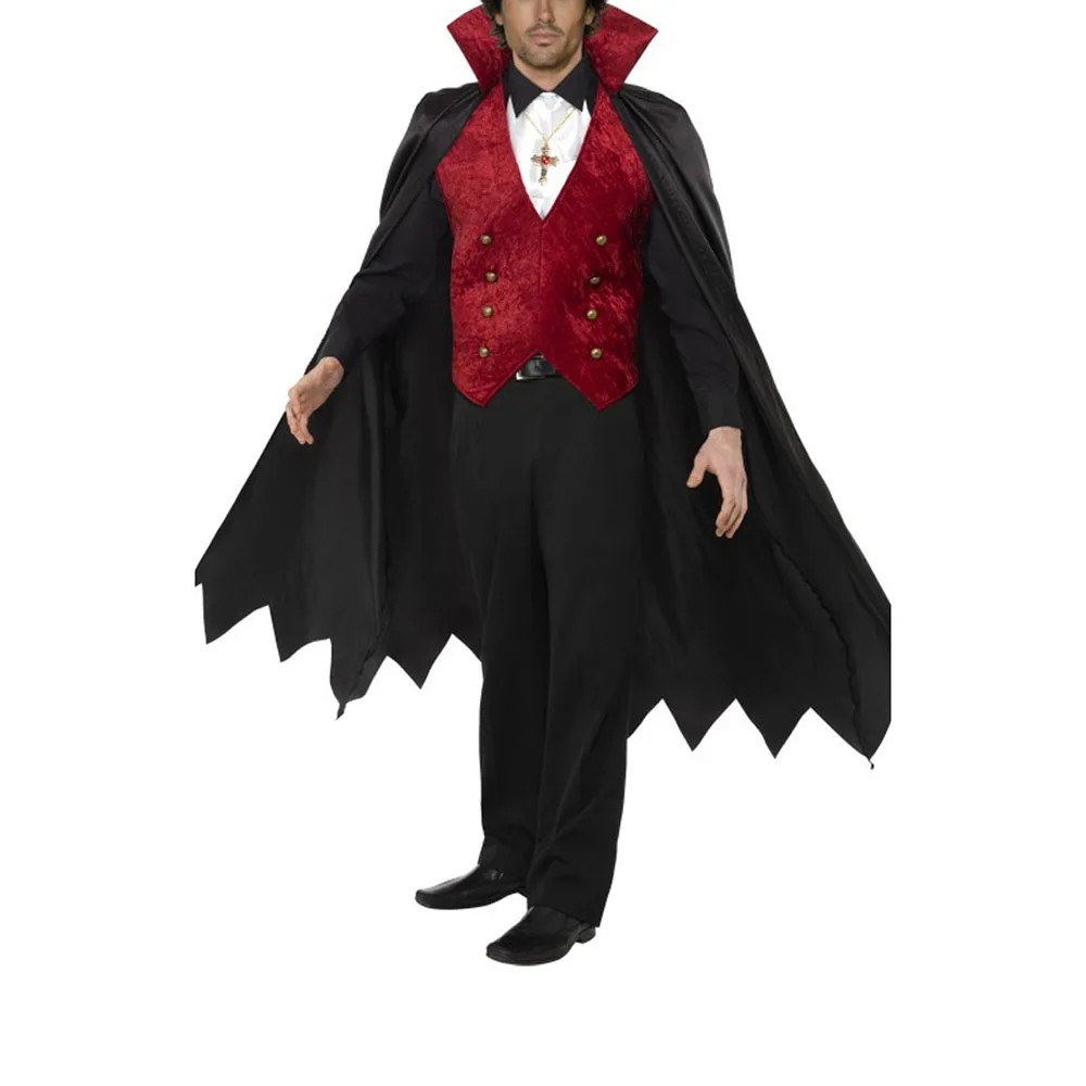 MENS VAMPIRE COSTUME HALLOWEEN FANCY DRESS COSTUME ADULT GOTHIC COUNT DRACULA