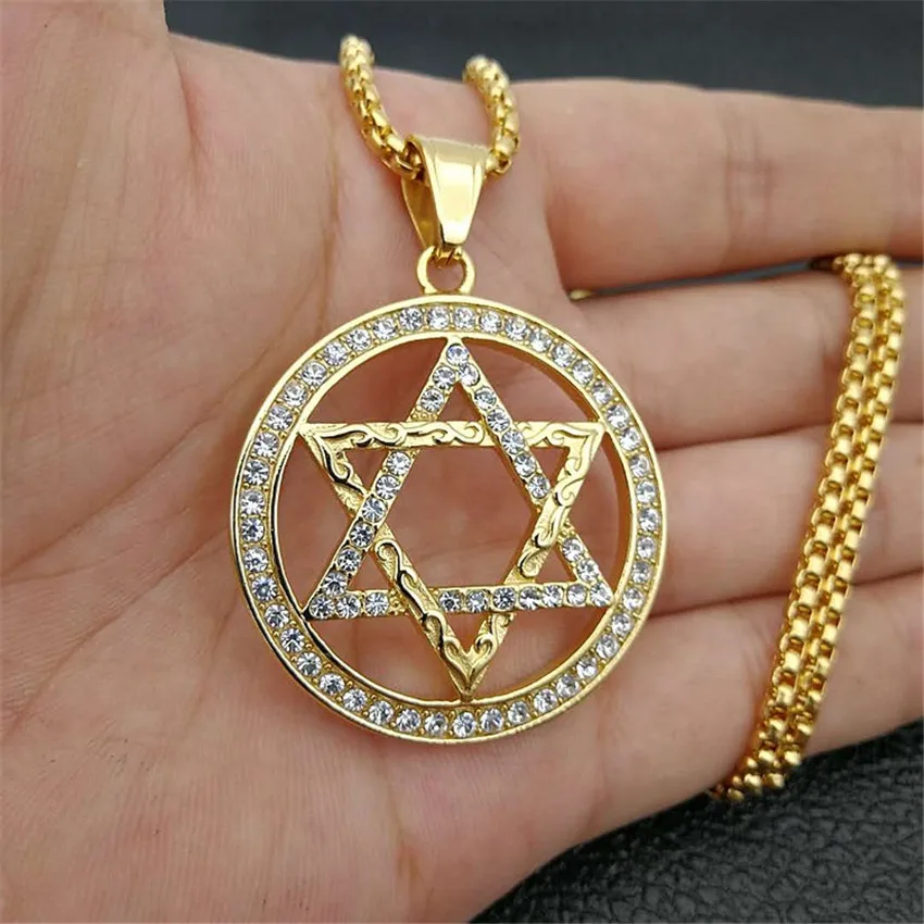 Религиозная Магическая Звезда Давида, подвески, ожерелье золотого цвета из нержавеющей стали, ожерелье с гексаграммой для женщин/мужчин, иудейские ювелирные изделия
