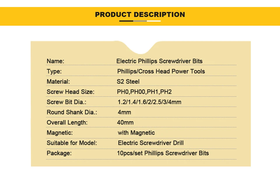 STLRENDA 10 шт. отвертка Philips bits Противоскользящий Круглый хвостовик 4X40 мм винтовая головка PH0, PH00, PH1 для электрической отвертки дрель