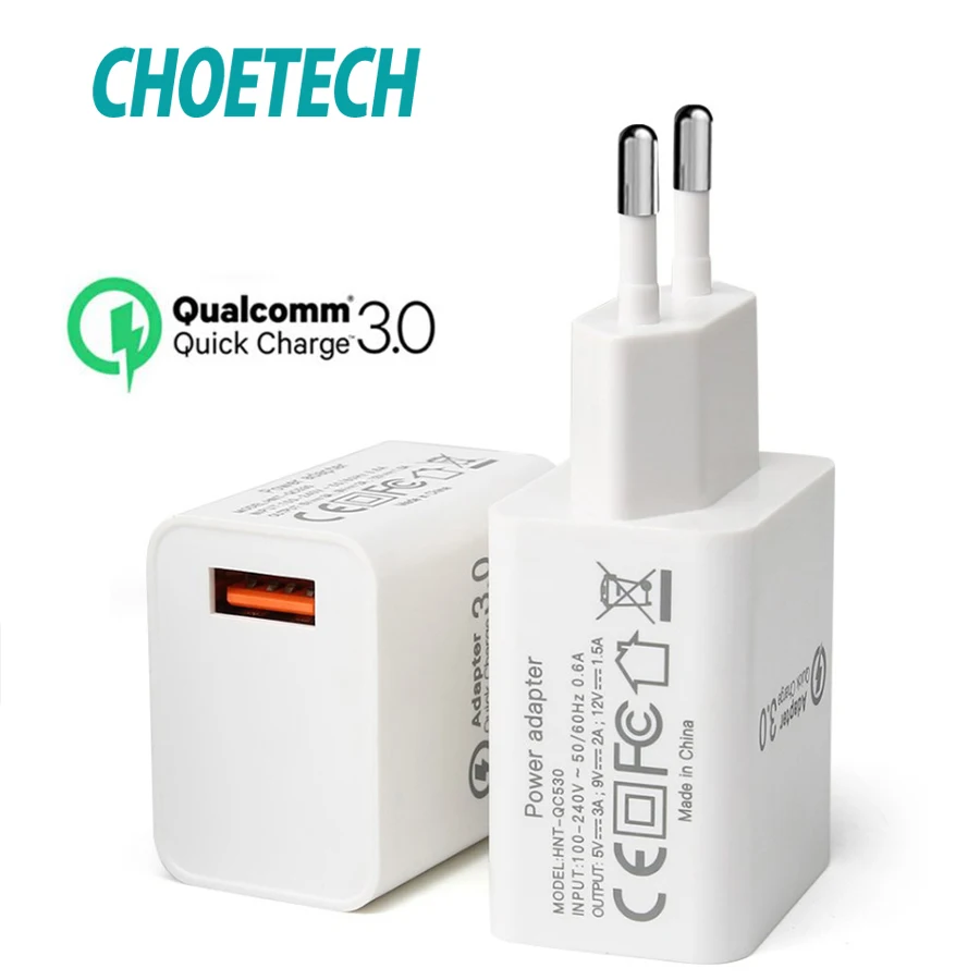 CHOETECH QC3.0 Usb الهاتف شاحن كوالكوم c 3.0 سريع شحن الهاتف المحمول شاحن لهواوي Xiaomi CHOETECH QC3.0 Usb الهاتف شاحن كوالكوم c 3.0 سريع شحن الهاتف المحمول شاحن لهواوي Xiaomi