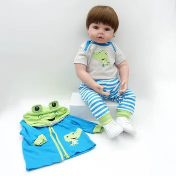 

58cm Full Body Soft Silicone Vinyl Baby Reborn Doll Toys Babe Reborn Baby Doll Non-toxic Safe Handmade Playmate Gift For Girls