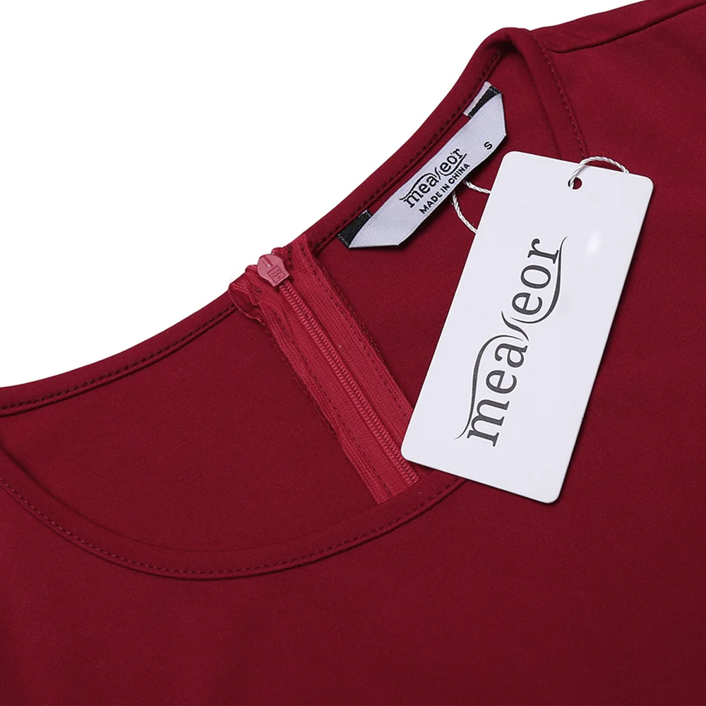 Meaneor Black Lace Flower Dress Bow Belt Short Sleeve 2018 Summer Casual Loose Party O-Neck Solid Dress Female Summer Dress Dresses