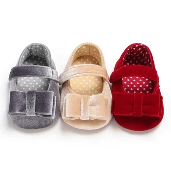 

Autumn Suede Baby Shoes Newborn Bow Princess Shoes Fashion First Walkers Suede Bow Baby Girl Shoes