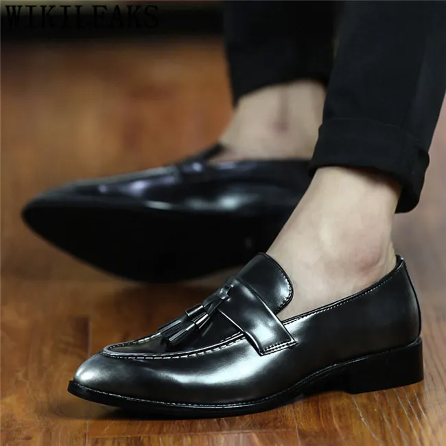 Coiffeur/мужские оксфорды; элегантные модельные туфли; Мужская официальная итальянская брендовая дизайнерская обувь для мужчин; классическая лакированная кожа; buty meskie - Цвет: No short plush