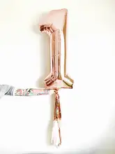 16 inch Rose Gold Number 1 Balloon – 1st Birthday Decor, First Birthday One Balloon Number “0-9”,without tassels