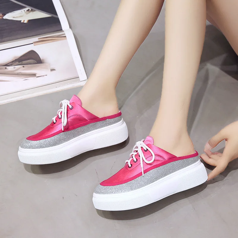 Г., летняя повседневная обувь на плоской подошве женская обувь без застежки в Корейском стиле холщовая обувь для учеников без каблука, Женская Белая обувь