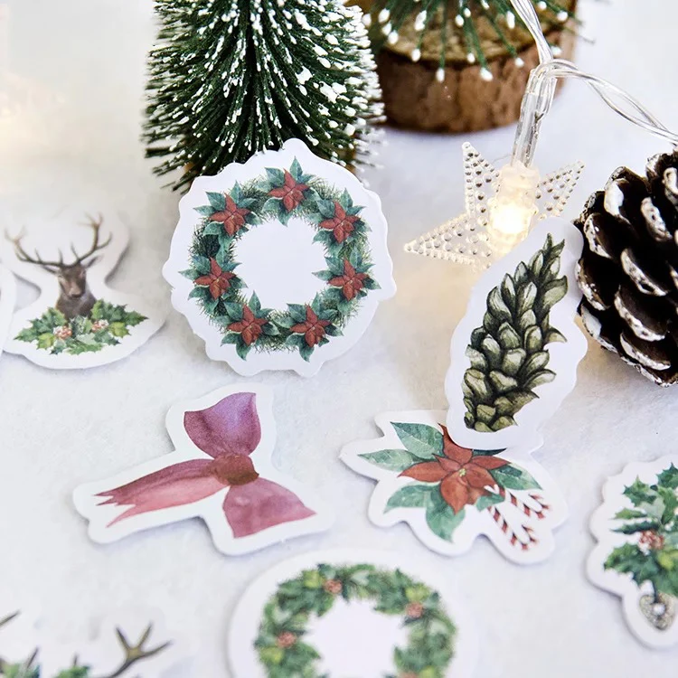 

44pcs Christmas is coming design sticker as Gift Tag Christmas gift Decoration scrapbooking DIY Sticker