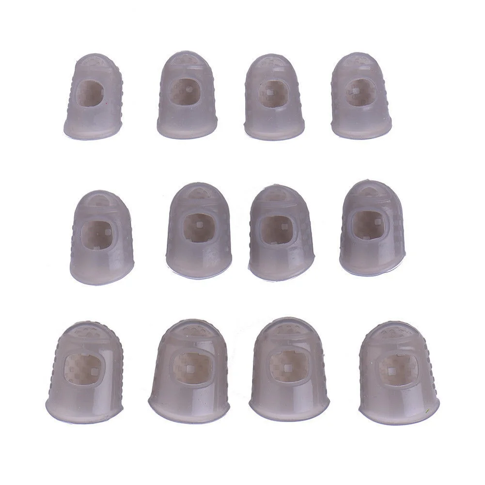 Guitar Picks 12 Pcs Thin Medium Celluloid Guitar Thumb Picks Finger Cap Protect Fingers for Splicing Line Pressing Elastic Ukulele Finger Hat guitar picks