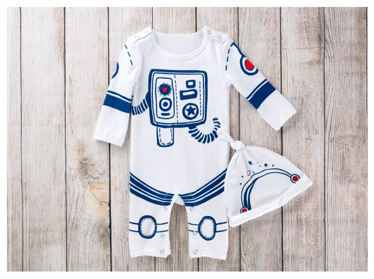 Милый Детский космический костюм, комбинезон для мальчиков и девочек, комбинезон, одежда с длинными рукавами, Высококачественная цельная Одежда для новорожденных детей