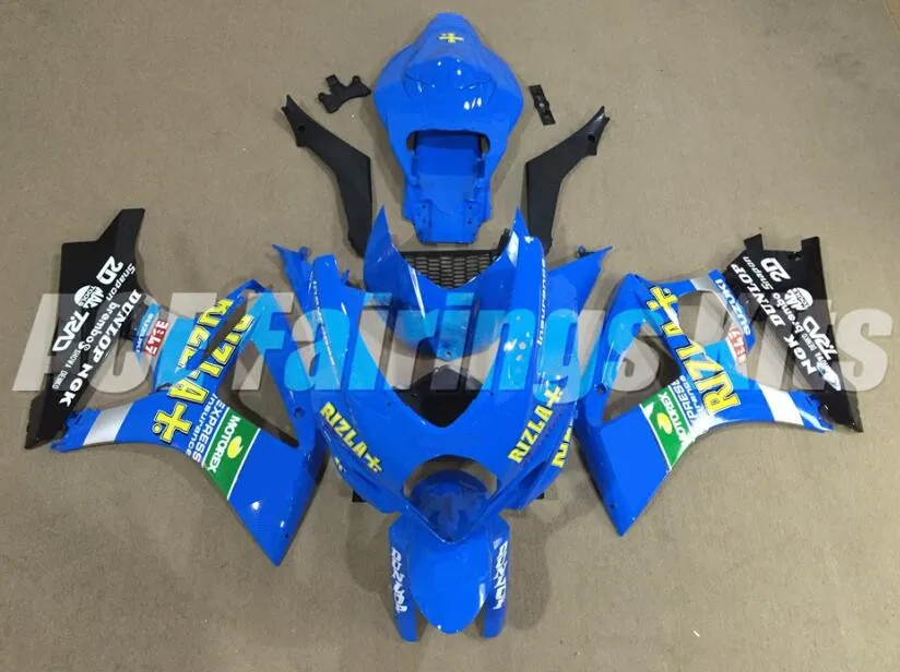 Топ мотоцикл обтекатели комплект подходит для Suzuki GSXR1000 K7 2007 2008 GSXR-1000 07 08 АБС кузов на заказ синий желтый
