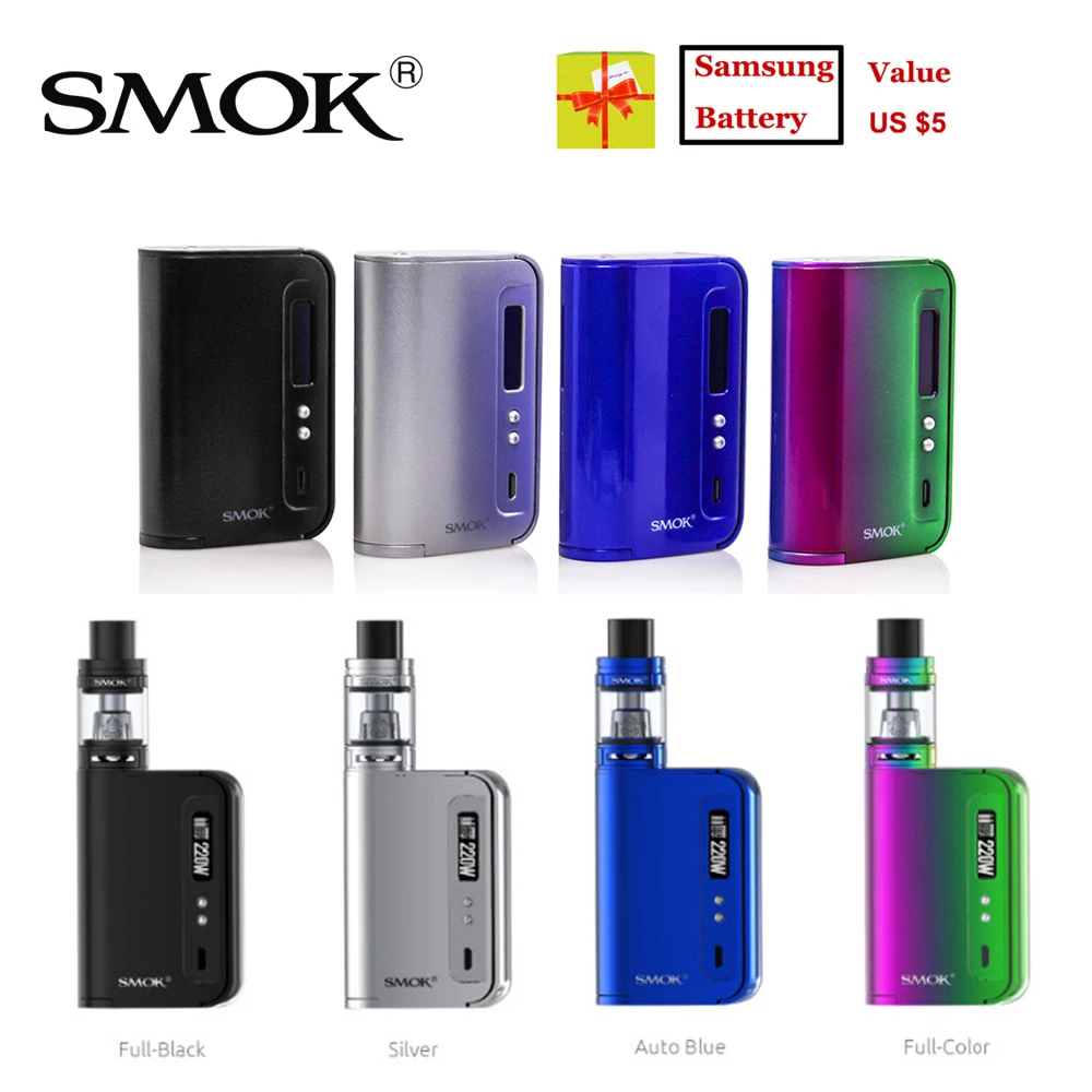 

Original SMOK OSUB King 220W Box Mod 5ml TFV8 Big Baby Tank Electronic Cigarette Vape Kit SMOK Vaporizer Gift 18650 Battery