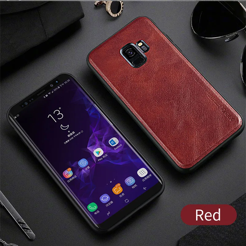 X-Level кожаный чехол для samsung S9 Plus мягкий Силиконовый противоударный чехол для samsung Galaxy s9 s9+ чехол - Цвет: Red