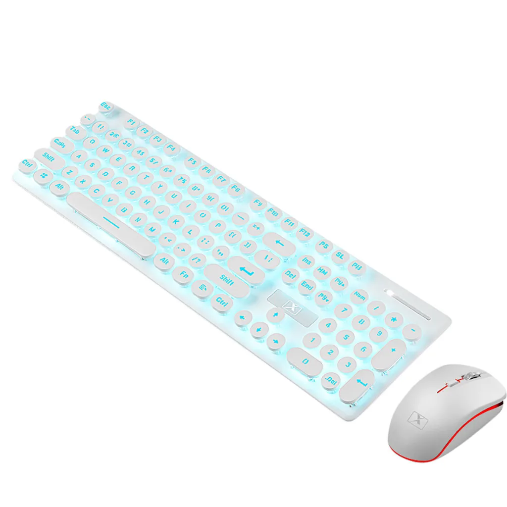 

CARPIRE 2.4G Wireless Gaming Keyboard Mouse Combos Set Rainbow LED Optical Gamer Mouse Mice for PC Computer Home Office 90711