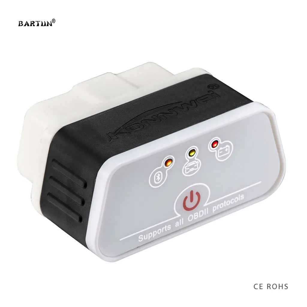 

Scanner Car OBD2 Elm327 Diagnostic Tools Detector Car Bluetooth 3.0 White Auto Code Readers Vehicle Vag Com Scan Tool on Android