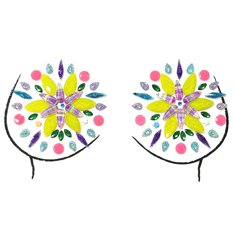 

1PC Glitter Jewels Chest Tattoo Sticker Boho Style 3D Crystal Body Art Decor Bindi Self Adhesive Gems Tattoos Party Stage Makeup