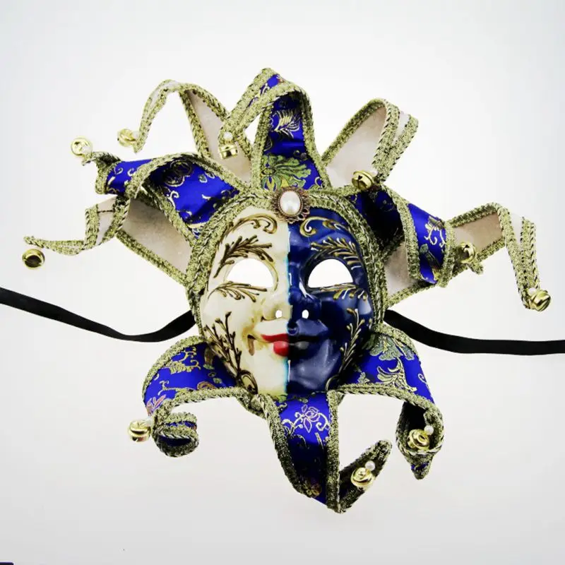 GNHYLL, роскошные ювелирные изделия из чистого уход за кожей лица Венецианская Джокер маскарад маски колокольчики Косплэй Марди Гра мяч вечерние маска для отделки стен