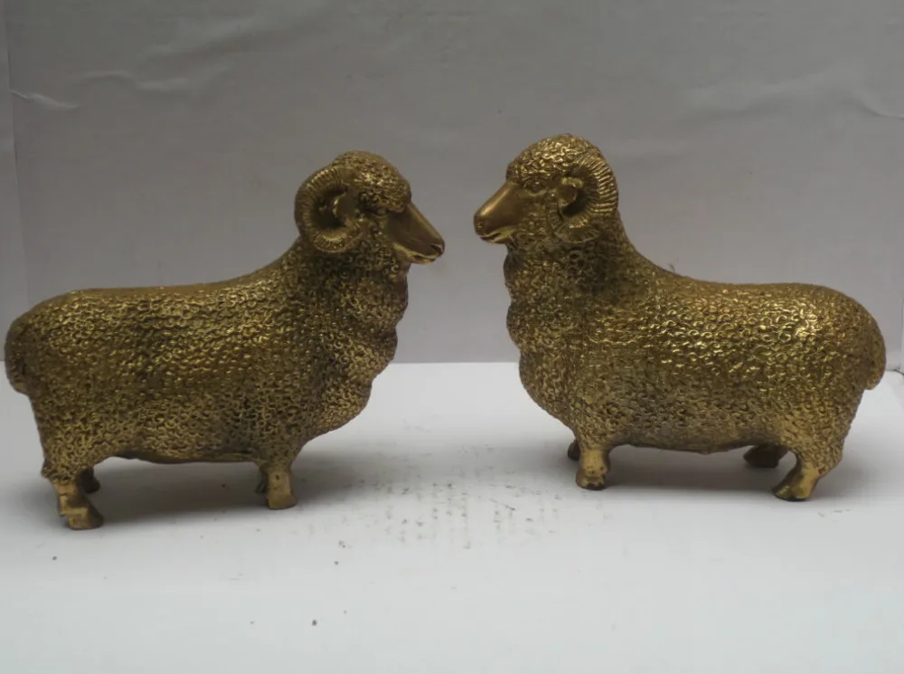 

Metal Crafts Chinese Art & Collectible brass statue,One pair of sheep statue/Sculpture