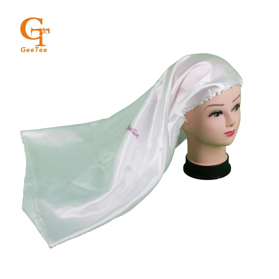 

Custom brand logo name Human Virgin hair extended size bonnets, long Virgin premium hair protect bonnet, big size long bonnets