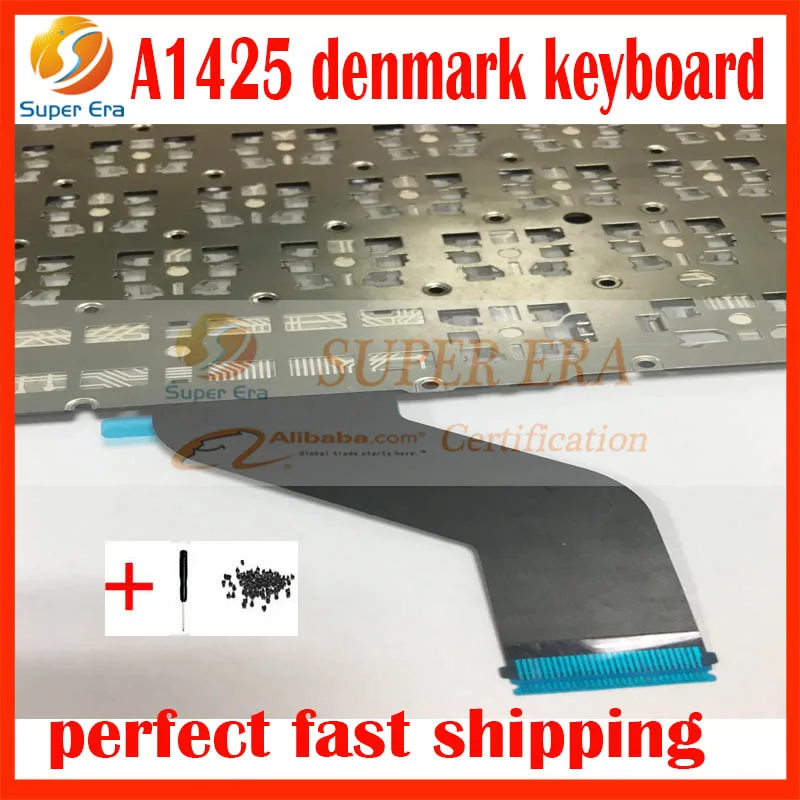 Дания Датский DK для Apple MacBook Retina A1425 клавиатура DK Дании Замена поздно 2012 начале 2013 года с помощью отвертки