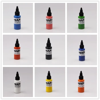 

5pcs professional permanent makeup pigment tattoo ink 1oz for tattoo body art supplies black yellow red mixed colors 30ml/bottle