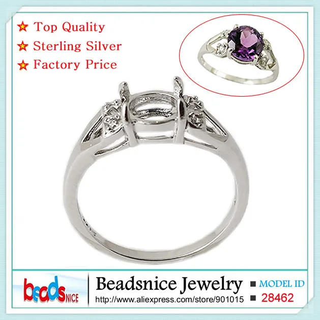 

Beadsnice ID28462 2014 new 925 sterling silver Semi Mount ring with round cut setting of Silver Ring Setting