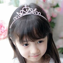 День Святого Валентина кристалл тиара на голову ребенок девочка Свадьба принцесса Выпускной Корона вечерние аксессуары Принцесса Выпускной Корона повязка на голову