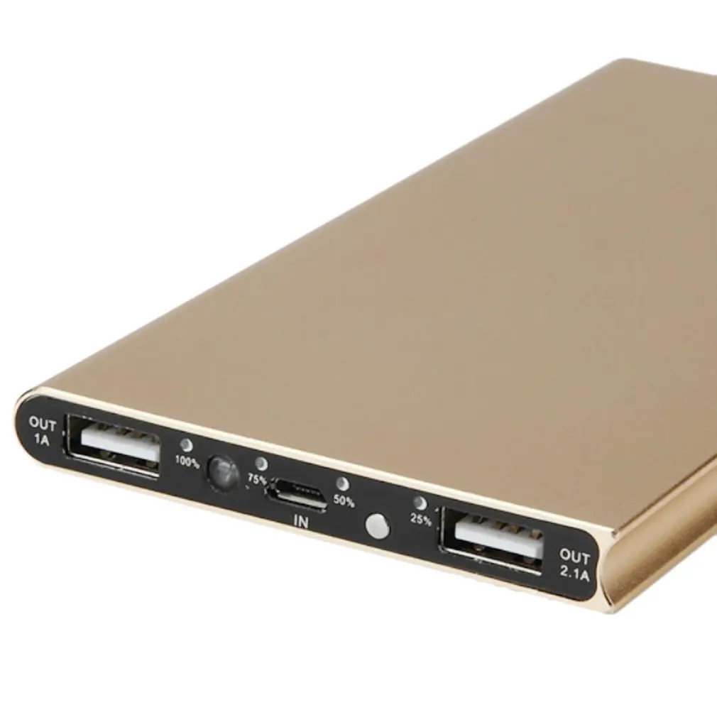 50000mAh Universal Power Bank 9.5mm Ultra-thin Dual USB Output Mobile Power Portable Battery Chargers Power Source Accessories