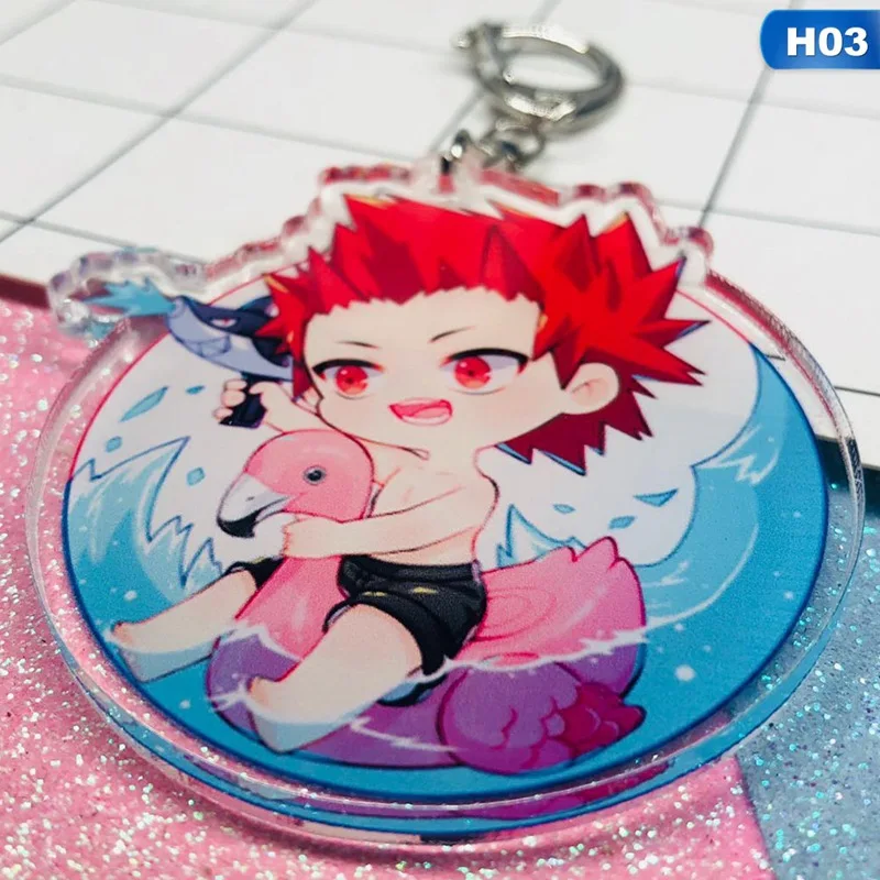 1 шт. мой герой резиновый брелок Аниме Boku lzuku Midoriya Todoroki металлическими подвесками