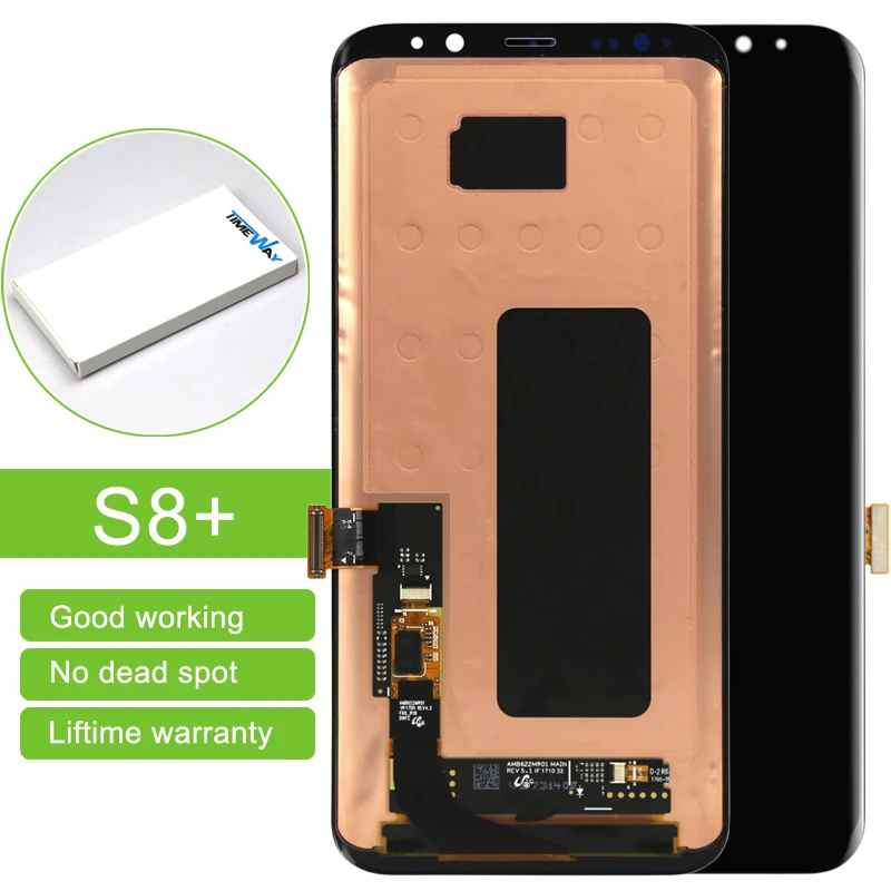 

5PCS 100% Original Pantalla For Samsung Galaxy S8 plus LCD Screen Replacement Black Touch Digitizer Assembly free DHL