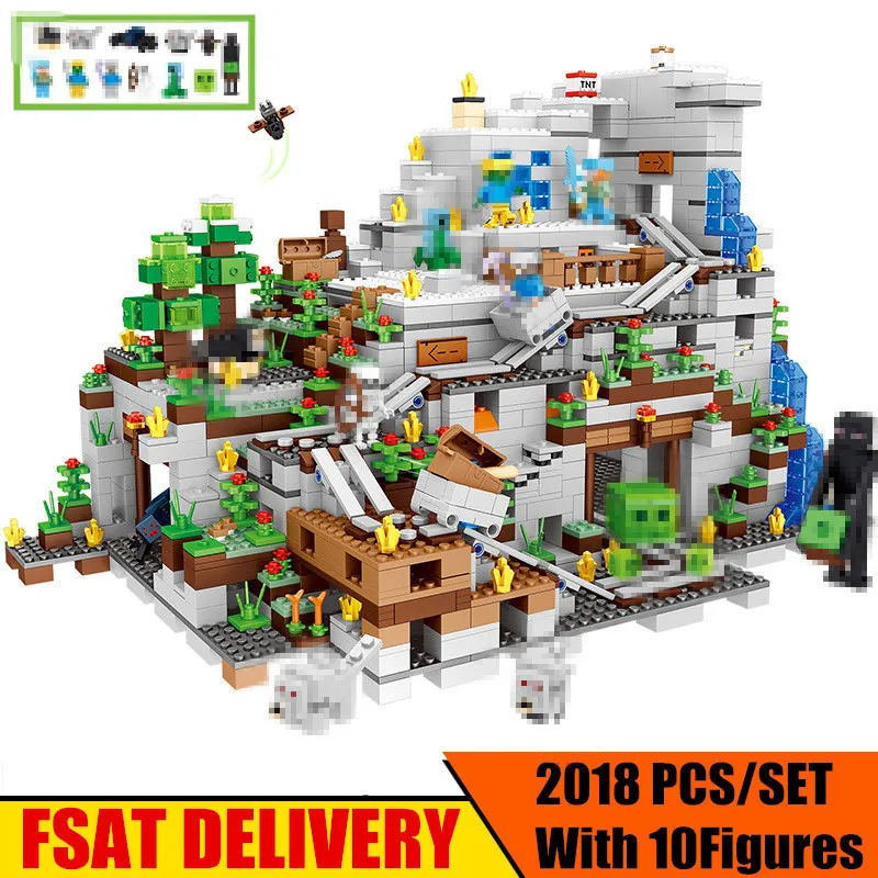 

NEW The Mountain cave fit minecrafted Figures city model Building Blocks Bricks Kits Toy Children Gift kid