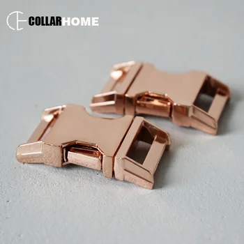

10 pcs Rose gold Metal Buckles Adjustable Release Clasp Sliders for 20mm Webbing Straps Tactical Bag Pet dog Collar Accessories