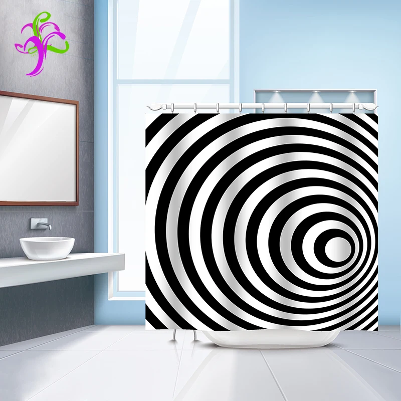 Art Shower Curtain Waterproof Bathroom Products Clear Fabric Shower