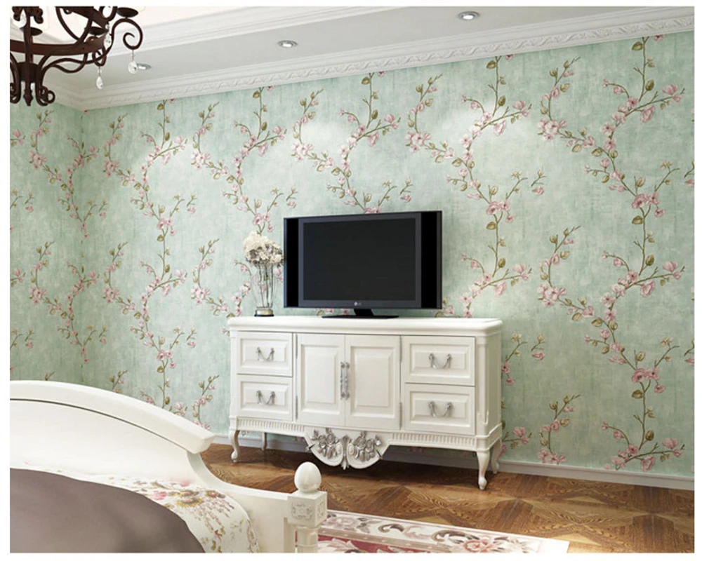beibehang American country garden non-woven wall paper small floral nostalgic style bedroom living room ab version 3d wallpaper beibehang American country garden non-woven wall paper small floral nostalgic style bedroom living room ab version 3d wallpaper