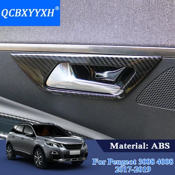 

QCBXYYXH 4pcs/set Car Styling Car Inner door Handle Box Sequins For Peugeot 3008 2017 2018 Car Accessories Decoration Sequins