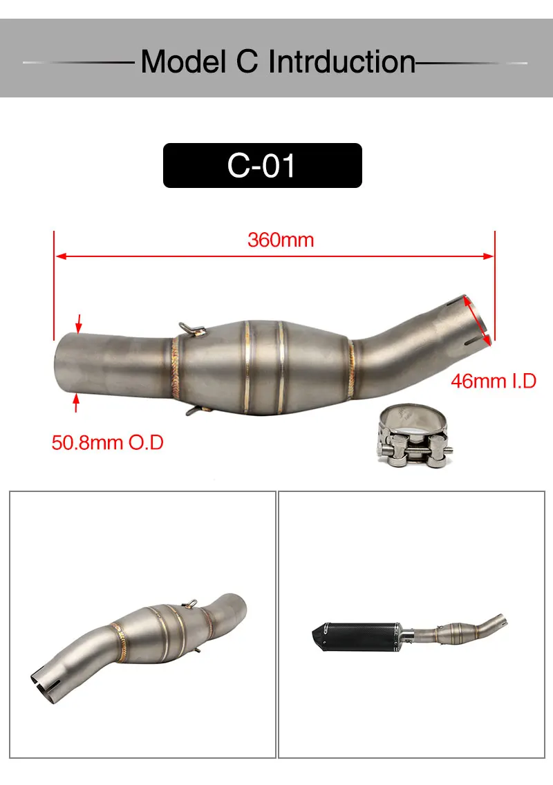 ZSDTRP для Benelli BG300GS мотоцикл выхлопное среднее соединение трубы скольжения Подходит для Benelli BG300GS BN300