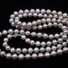 3" Длина 6-7 мм натуральный Лаванда культивированный жемчуг Ожерелье