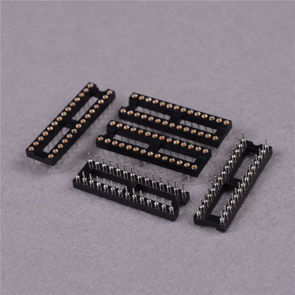 5pcs Round Hole 28Pin DIP28 SIP Round IC Sockets Adaptor Solder Type IC