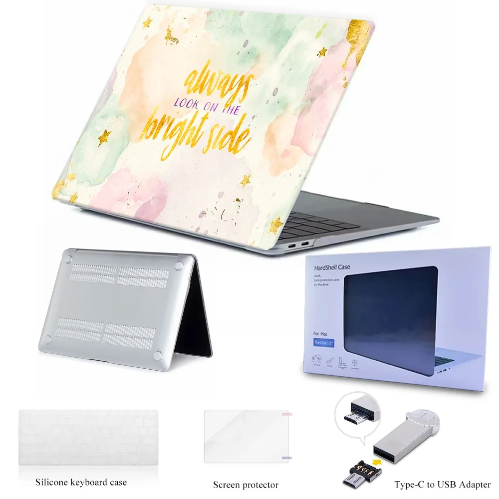 

Watercolor case for MacBook Air Pro Retina 12 13 15 mac book Pro 13.3 15.4 inch Laptop Shell Case Keyboard Cover Protector
