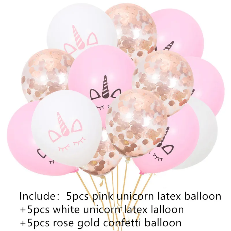 15 pièces/lot or étoile feuille confettis ballons transparents licorne Latex ballon décorations de fête dessin animé chapeau