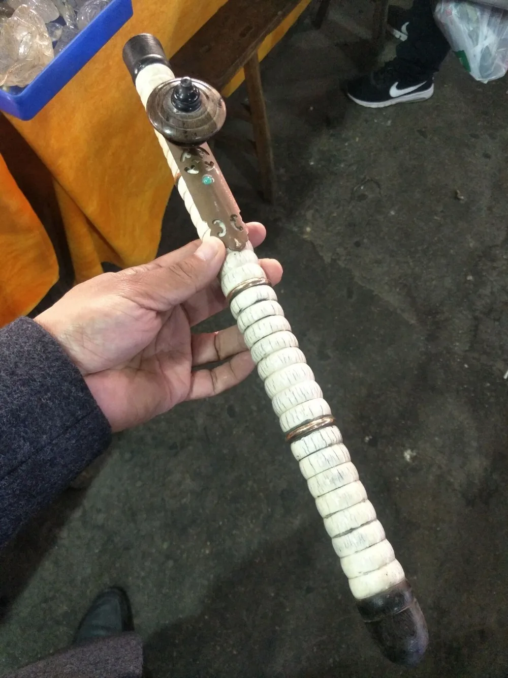 

Collection QingDynasty bone carved pipe,Hand carving crafts,#01,best adornment,free shipping