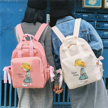 

Vintage Women Cute Cat Backpack Japanese Kawaii Backpacks School Bag Student Teenagers Lovely Rucksack Pink Book Laptop Mochilas