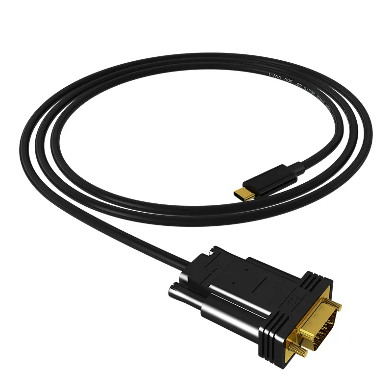 New Type C To Vga Cable 1080P 60Hz For Apple New Macbook Chromebook Pixel Dell Xps 13 Usb-C To Vga Cable Adapter New Type C To Vga Cable 1080P 60Hz For Apple New Macbook Chromebook Pixel Dell Xps 13 Usb-C To Vga Cable Adapter