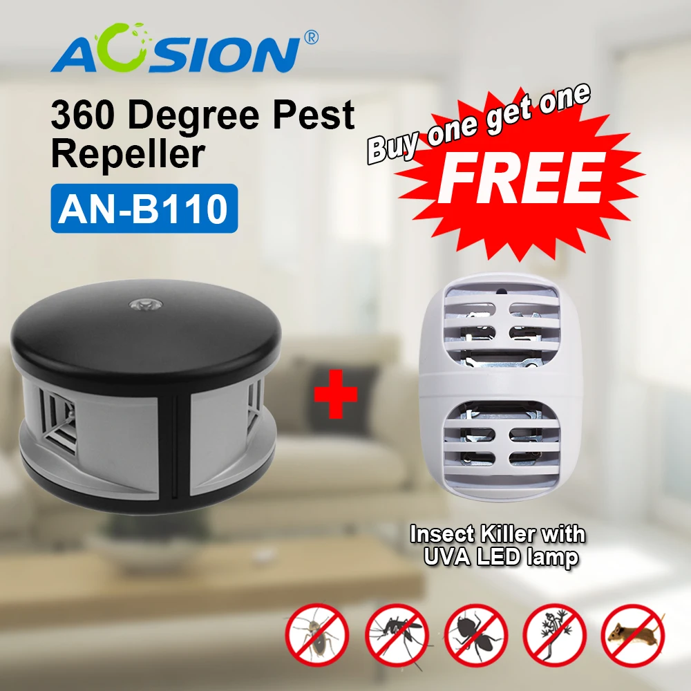 

Aosion GS/ BS/ UL plug electronic 360 degree ultrasonic mouse repeller anti pest repellent (got a UL plug mosquito killer free)